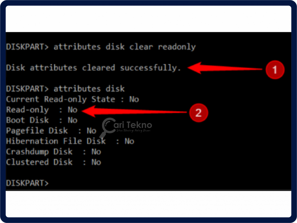 attributes disk read only no command prompt
