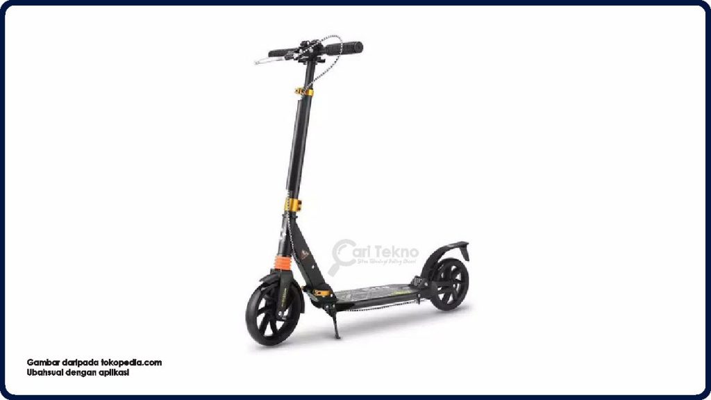 black urban scooter with disc brake