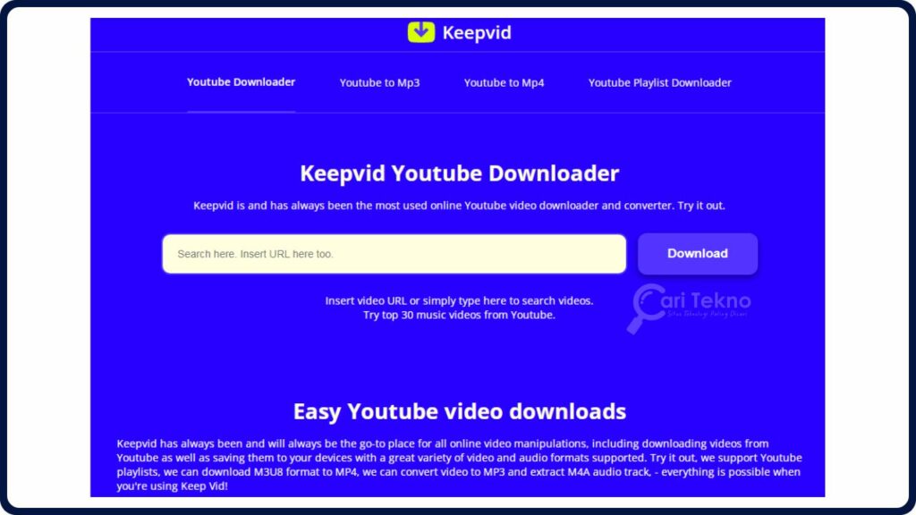 cara nak download video dari youtube dengan keepvid